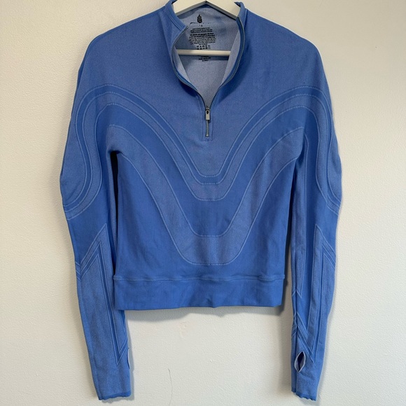 Free People Half Zip Pullover Blue Long Sleeve Top Activewear Large - Picture 3 of 10